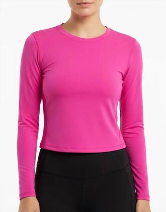 Yelete Long Sleeve Butter Soft Fitted Tee In Fuchsia