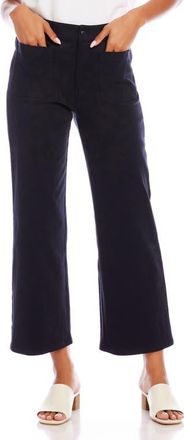 Karen Kane Lauren Patch Pocket Crop Wide Leg Pants in Navy at Nordstrom, Size 10P