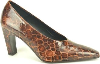 Zinda Bruine Croco Pump - Dames - Pumps - Bruin - 36 EU - Schoenen