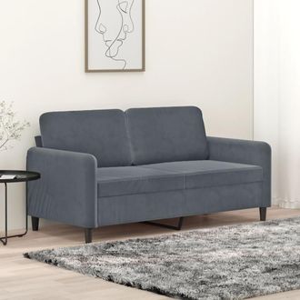 vidaXL Sof&aacute; De 2 Plazas De Terciopelo Gris Oscuro 140 Cm Vidaxl