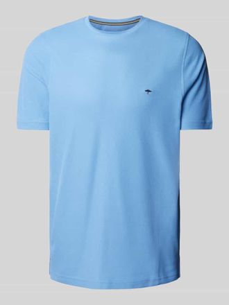 Fynch-Hatton Fynch-Hatton T-Shirt mit Logo-Stitching in Rauchblau Melange, Größe XXL