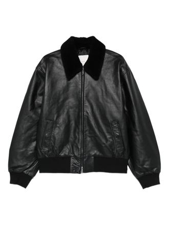 Calvin Klein leather bomber jacket - Black