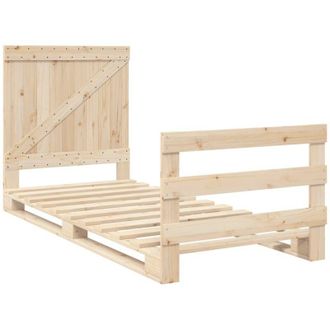 vidaXL Vidaxl - Estructura De Cama Con Cabecero Madera Maciza De Pino 90x200 Cm