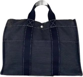 Herm&egrave;s Pre-owned Tote Bags, female, Blue, Size: ONE SIZE Pre-owned Canvas Tote Bag
