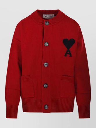 Ami wool crewneck cardigan