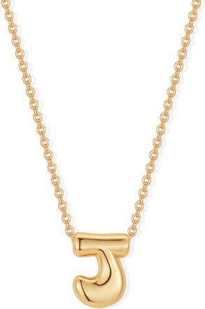 Brook & York Mini Pippa Bubble Initial Pendant Necklace in Gold J at Nordstrom
