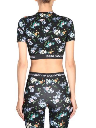 Paco Rabanne Floral Viscose Cropped Top - Multicolor