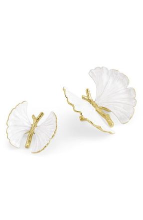 Michael Aram Set of 2 Butterfly Ginkgo Decor Sculptures in White/Gold at Nordstrom
