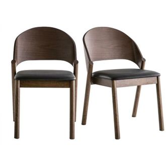 Miliboo Sillas Vintage Nogal Y Negro (lote De 2) Avalon