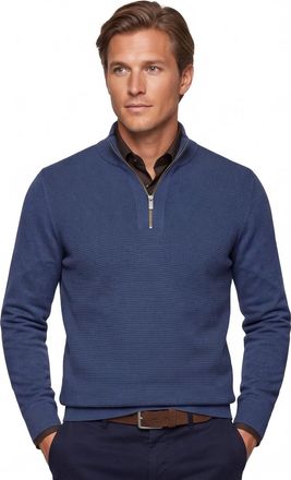 Scotland Blue effen normale fit trui blauw katoen