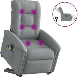 vidaXL Vidaxl - Sill&oacute;n De Masaje El&eacute;ctrico Reclinable Elevable Tela Gris Claro