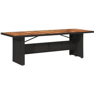 vidaXL Vidaxl - Mesa De Jard&iacute;n Superficie Madera Acacia Rat&aacute;n Negro 240x90x75cm