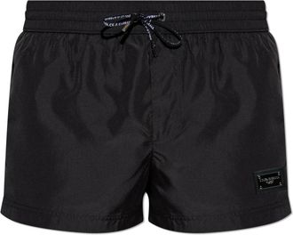 Dolce & Gabbana Swim Shorts - Heren - Strandmode - Zwart - 2XL - Polyester - Badmode