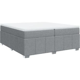 vidaXL Vidaxl - Cama Box Spring Con Colch&oacute;n Tela Gris Claro 200x200 Cm