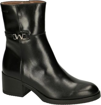 Wonders Oregon Enkelboot - Dames - Laarzen met Hak - Zwart - 37 EU - Leer - Schoenen