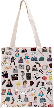 Generic PYOUL ST TV Show Inspired Gift ST TV Show Elements Friends Dont Lie Tote Bag Upside Down Handbag ST Fandom Merch Eleven Fan Gift (Dont Lie Tote)