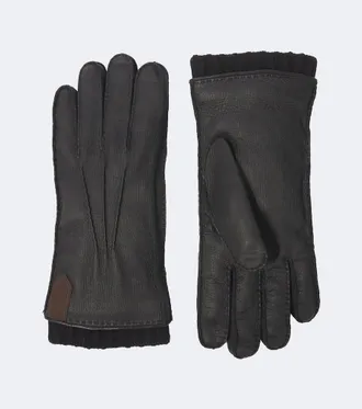 Canali Cashmere-trimmed leather gloves