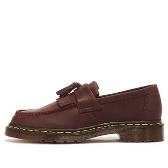 Dr. Martens Adrian Crazy Horse Leather Loafers Cherry Red 30917600