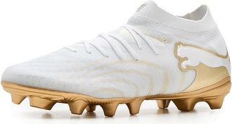 Puma Future 9 Pro Firm, Artificial Ground Soccer Cleats Mens Soccer Shoes White/Metallic Gold/Black : 10.5 D - Medium, Textile