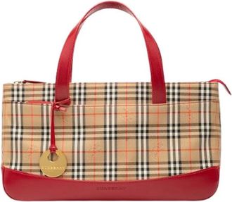 Burberry Pre-owned Handbags, female, Beige, Size: ONE SIZE Pre-owned Canvas Handbag