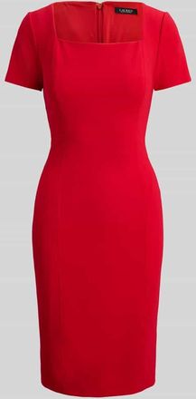 Lauren Ralph Lauren Cocktailkleid mit Karree-Ausschnitt in Rot, Gr&ouml;&szlig;e 34