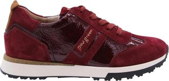 Paul Green Stijlvolle Sneaker met Poespas Details - Dames - Sneakers - Rood - 37 EU - Schoenen
