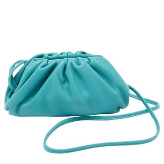 Bottega Veneta Pre-owned The Pouch Clutch - Dames - Pre-owned - Blauw - Maat: ONE Size Leer
