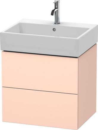 Duravit Mueble Bajo Encimera Duravit L-cube, De Pared, 2 Cajones, 58,4 X 45,9 Cm, Para Vero Air 235060, Color: Albaricoque Perla Seda Laca Mate - Lc627502020