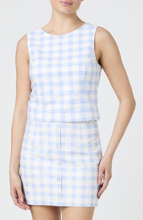 French Connection Gingham Check Sleeveless Top in Cashmere Blue/White at Nordstrom Rack, Size X-Small