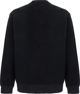 C.P. Company Mens Round Neck Sweatshirt Black Tech Fabric Cotton Sweatshirts Sweater
