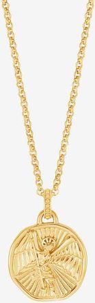 Dower & Hall Mens St. Michael Talisman Necklace in Yellow Gold Vermeil at Nordstrom, Size 22