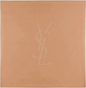 Saint Laurent Accessoires, Dames, Bruin, ONE Size, Cassandre Vierkante Sjaal