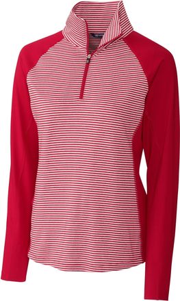 Cutter & Buck Forge Tonal Stripe Stretch Half Zip Womens Top