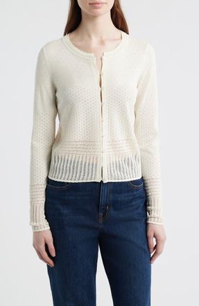 Rag & Bone Michelle Pointelle Cardigan in Ivory at Nordstrom, Size Xx-Small