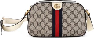 Gucci Ophidia Camera Shoulder Bag GG Coated Canvas with Leather Small crossbody bag - women - Fabric/Leather - One Size - Neutrals