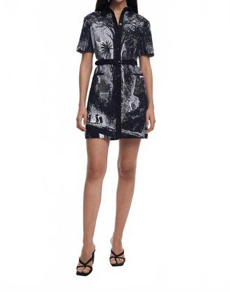 Desigual Short Sleeve Dress In Tropic Litography