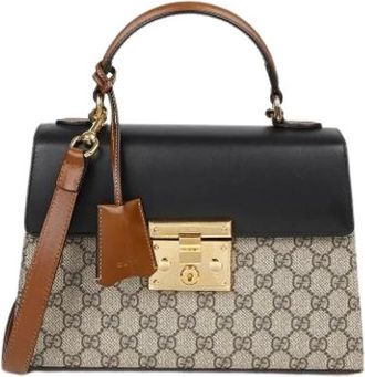 Gucci Pre-owned Handbags, female, Multicolor, Size: ONE SIZE Pre-owned Paddle Lock Small Top Handle Tote Shoulder Bag