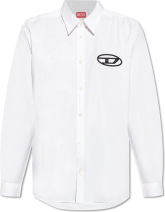 Diesel Shirt S-Simply-D - Heren - Casual Overhemden - Wit - XL - Katoen - Overhemden