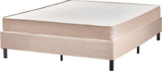 Beliani Cama continental de tejido beige 160x200