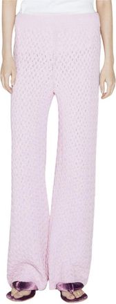 Isa Boulder Chunky Cableweave Wide-Leg Pants - Dames - Wijde Broeken - Roze - S - Broeken