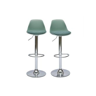 Miliboo Miliboo - Taburetes De Bar Dise&ntilde;o Verde Gris (juego De 2) Steevy