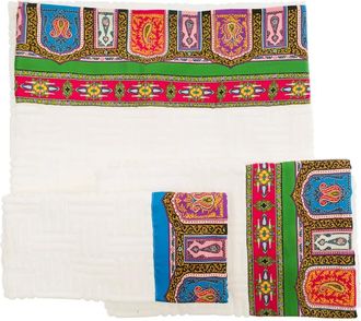 Etro Home, unisex, Wit, ONE Size, Katoen, Set Spugna 5 Pezzi Spugna Monogram
