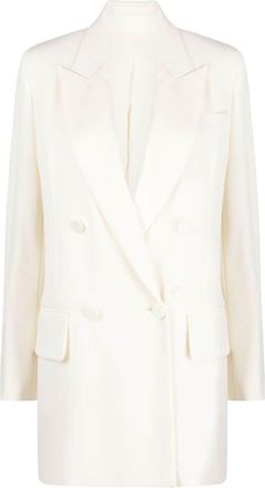 Max Mara double-breasted virgin wool blazer - women - Polyester/Acetate/Virgin Wool/Polyester - 38 - Neutrals