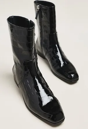 Black Suede Studio Aries Leather Boots