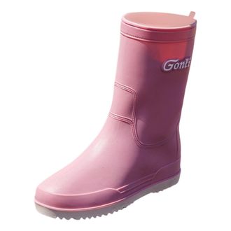 Generic Women Mid Calf Rain Boots Anti-Slip Garden Shoes Waterproof Fishing Deck Boots Lightweight Out Work Rain Shoes for Sailing Boating Garden (Pink, 7.5)