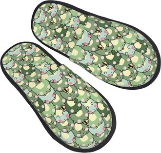 Generic Cute Chubby Frog Unisex House Slippers Soft Shoes Non-Slip Slippers For Indoor Outdoor Winter M