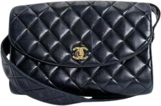 Chanel Pre-owned Vintage Schoudertas - Dames - Vintage Schoudertas - Zwart - ONE Size - Leer - Vintage