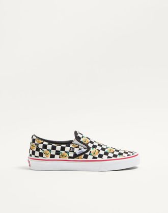 Valentino Garavani Sneaker Slip-On Valentino Garavani And Vans In Tessuto Con Stampa Le Chat De La Maison E Stampa VLogo Checkerboard Uomo NERO/BIANCO 40.5