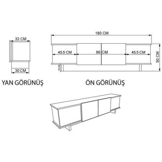 Hanah Home Mueble Tv, Mesa Tv, Mueble Bajo. Stand Antracita Nuez