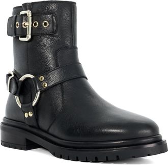 Dune London Ladies PANOS Cleated Sole Biker Boots Size UK 8 Block Heel